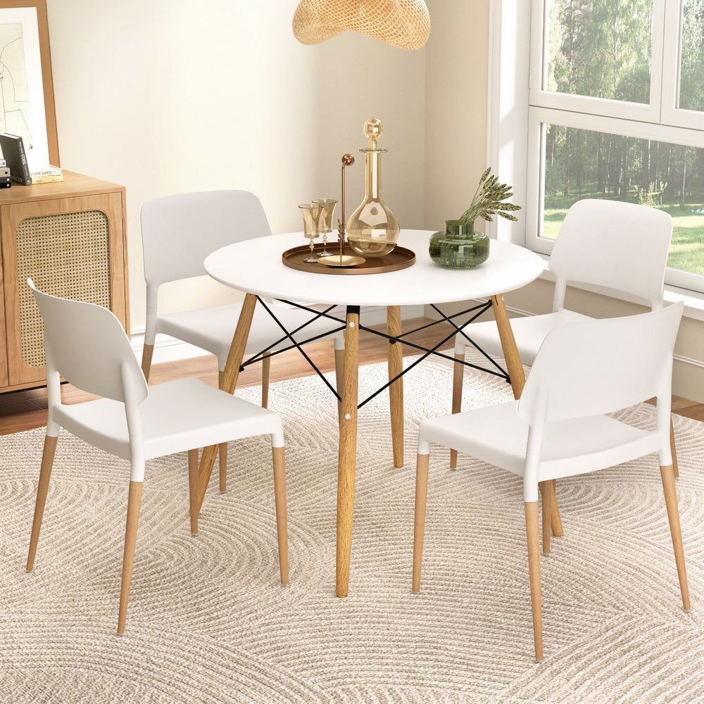 Replica 5PC Dining Table and Chairs Set - Round White