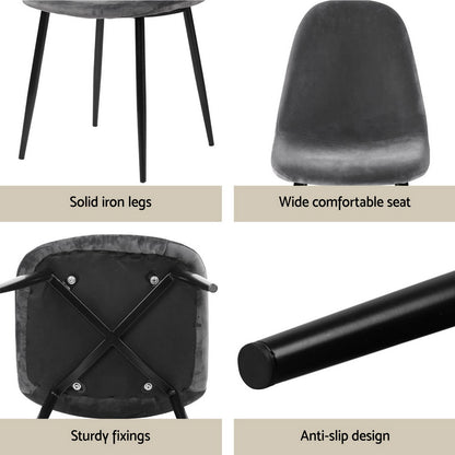 Caleb 5PC Dining Table and Chairs Set - Grey