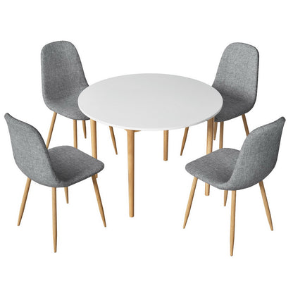 Demi 5PC Dining Table and Chairs Set - White & Grey