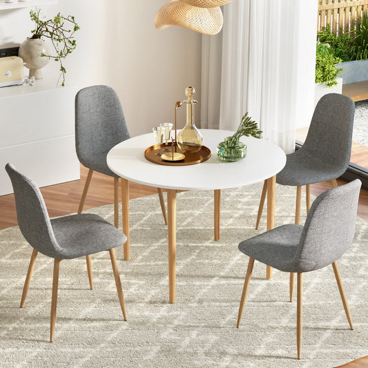 Demi 5PC Dining Table and Chairs Set - White & Grey