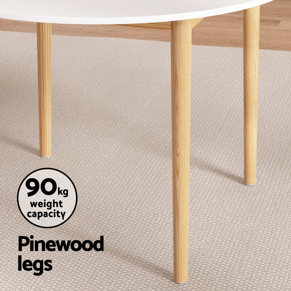 Demi 4PC Dining Table and Chairs Set - Wishbone Pine