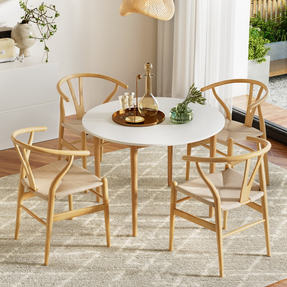 Demi 4PC Dining Table and Chairs Set - Wishbone Pine