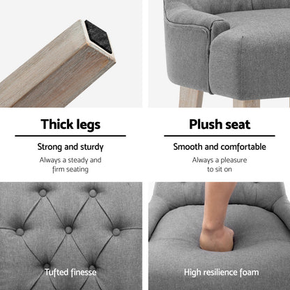 Set of 4 Cayes French Provincial Dining Chairs Linen - Grey