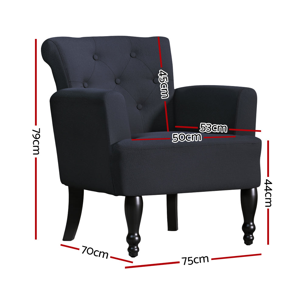 Lothair Armchair Wingback - Charcoal