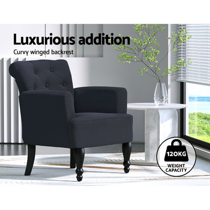 Lothair Armchair Wingback - Charcoal