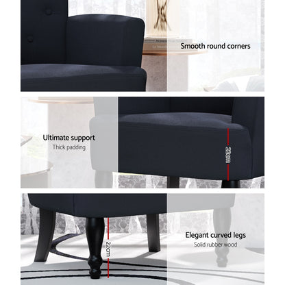 Lothair Armchair Wingback - Charcoal