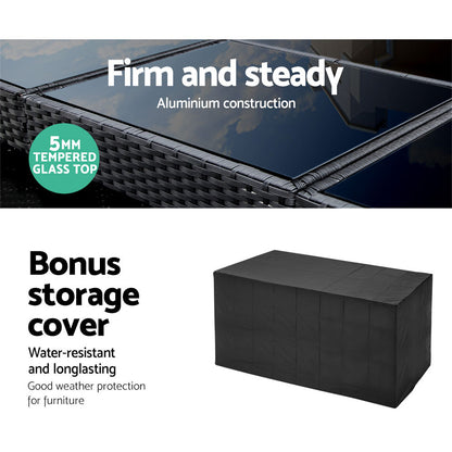 5 Piece Outdoor Wicker Bar Set