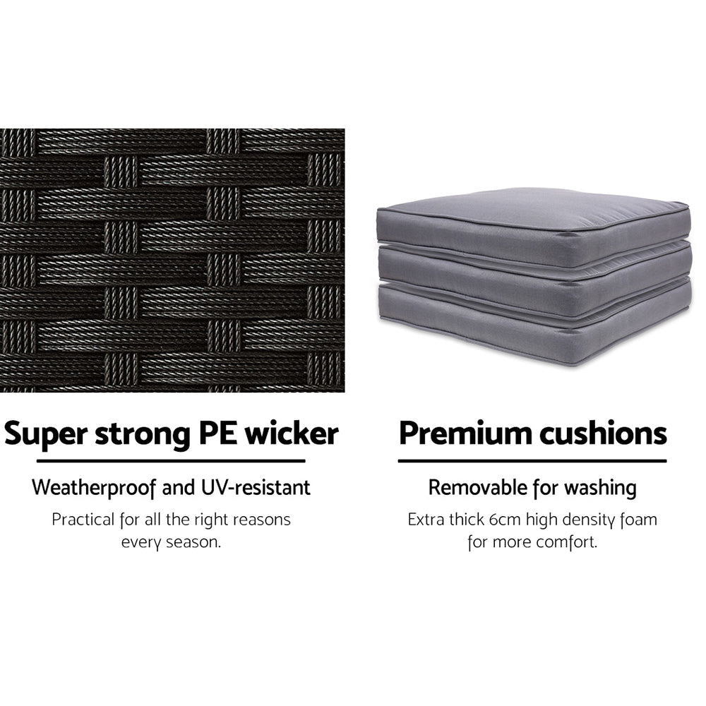 5 Piece Outdoor Wicker Bar Set