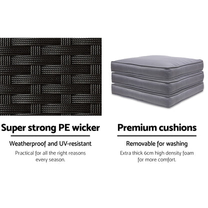 5 Piece Outdoor Wicker Bar Set