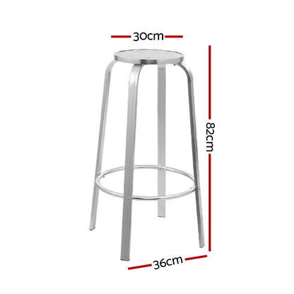Set of 2 Outdoor Aluminum Bar Stools