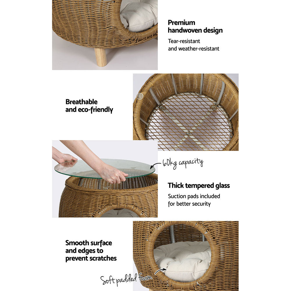 Outdoor Wicker Coffee Side Table