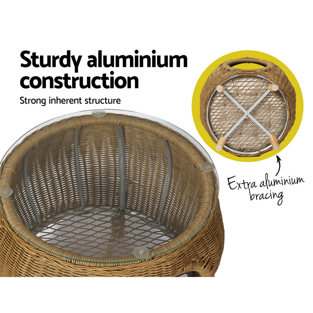 Outdoor Wicker Coffee Side Table