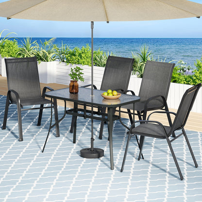 5PC Outdoor Dining Set Table and Chairs Patio Furniture Bistro Set Garden Black