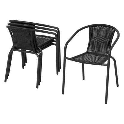 5 Piece Outdoor Dining Set with Stackable Chairs