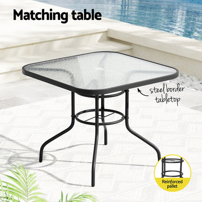 5 Piece Outdoor Dining Set with Stackable Chairs
