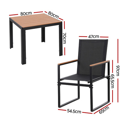 Gardeon 5PCS Outdoor Dining Set Table and Chairs