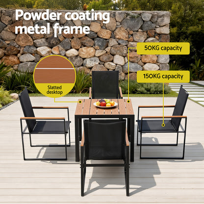 Gardeon 5PCS Outdoor Dining Set Table and Chairs