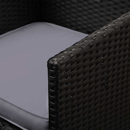 5 Piece Wicker Outdoor Dining Set - Black