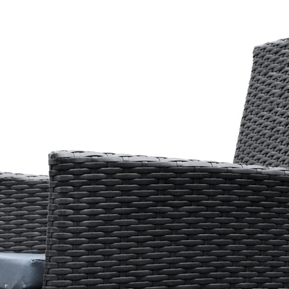 Outdoor Dining Set 7 Piece Wicker Lounge Setting Black