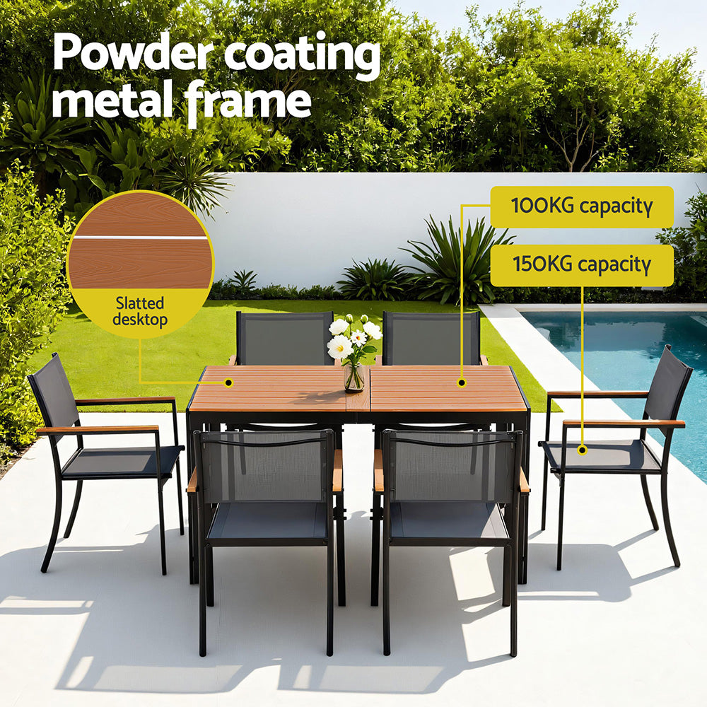 Gardeon 7PCS Outdoor Dining Set Table and Chairs