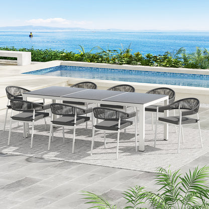 9 Piece Outdoor Dining Set - White