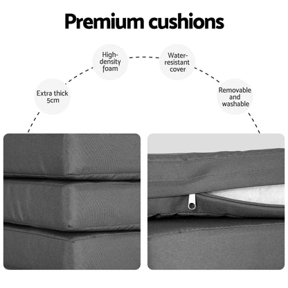 9 Piece Outdoor Dining Set - White