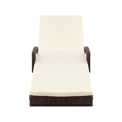 Sun Lounge Wicker Lounger - Brown