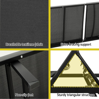 Sun Lounge Outdoor Lounger Steel Beach Chair Patio Furniture Black