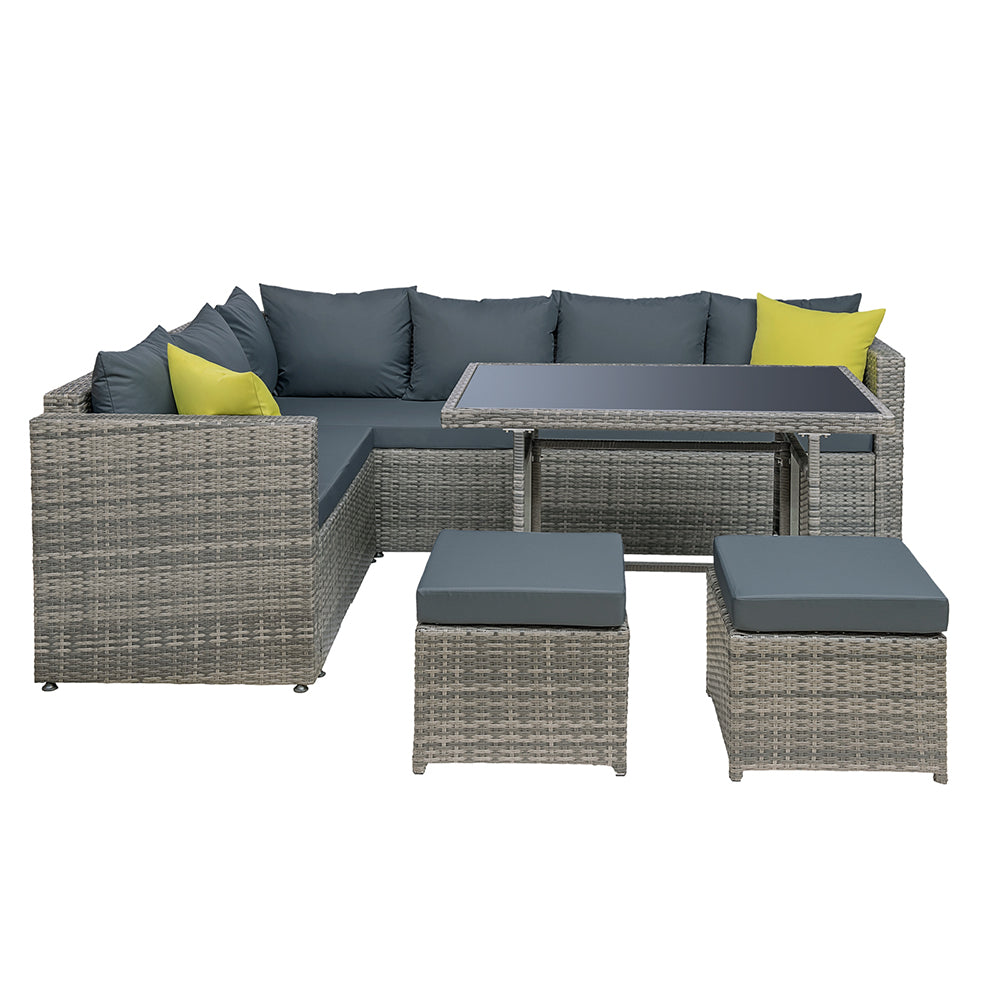 Outdoor Wicker Dining Set - Grey