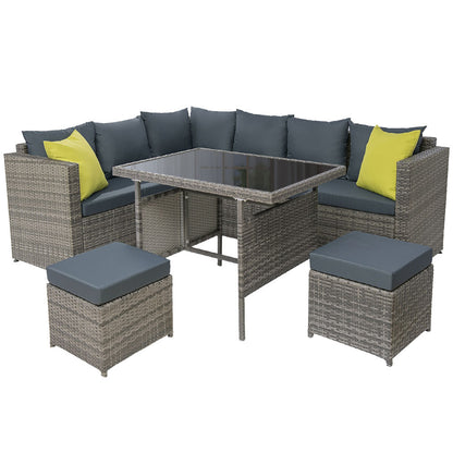 Outdoor Wicker Dining Set - Grey