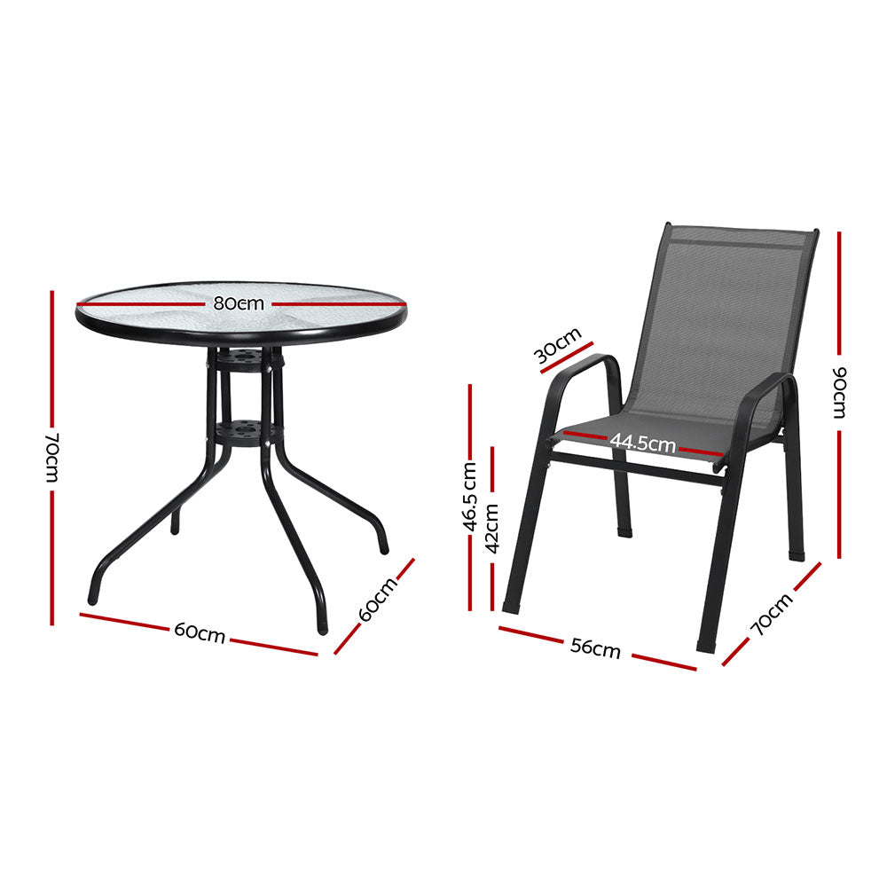 Outdoor Dining Set Table and Chairs Patio Garden Furniture Bistro Set