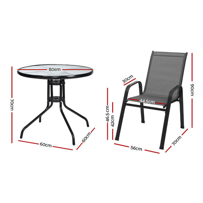Outdoor Dining Set Table and Chairs Patio Garden Furniture Bistro Set
