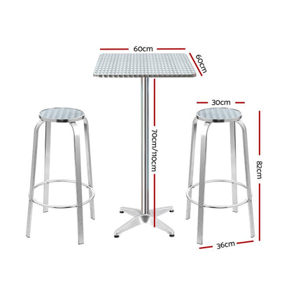 3PC Outdoor Adjustable Bar Set - Square