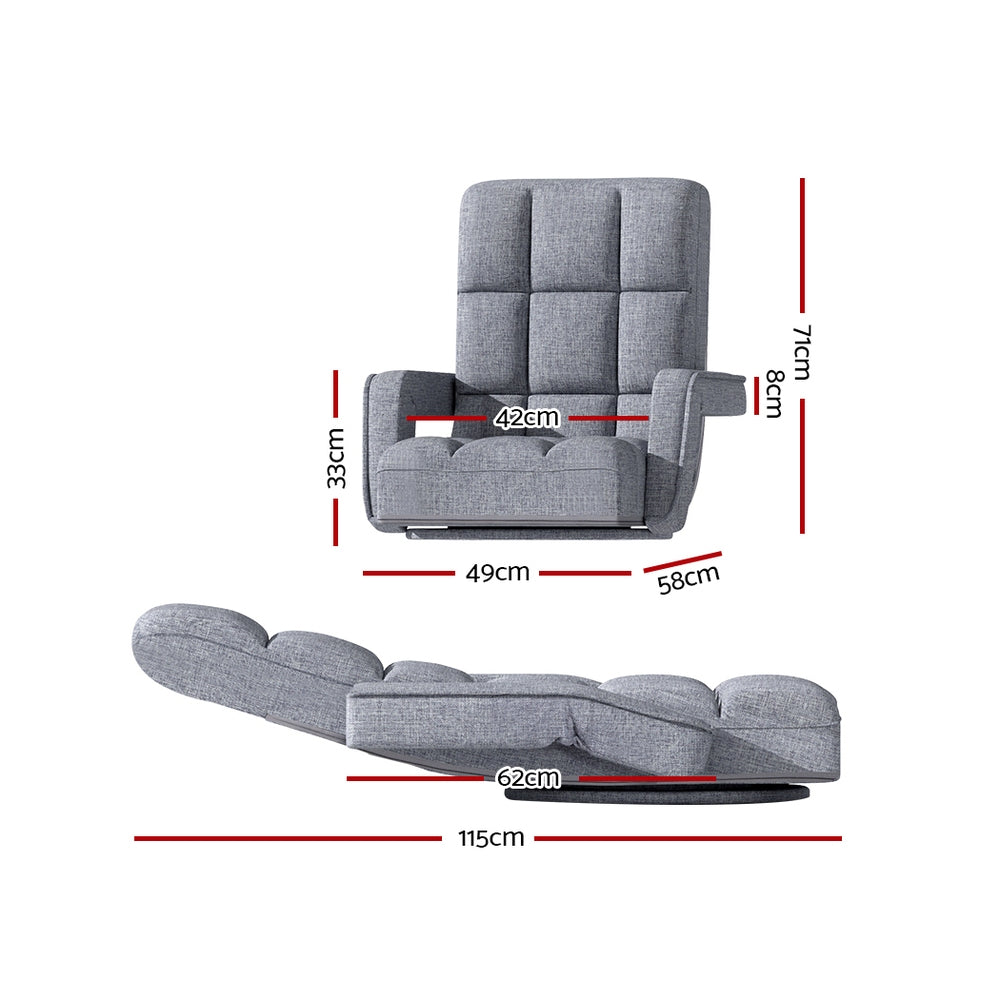 Rota Floor Chair Lounge Sofa Swivel - Grey