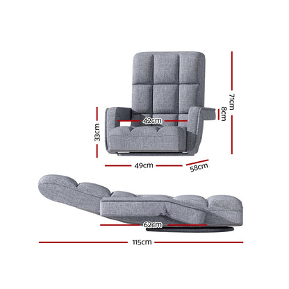 Rota Floor Chair Lounge Sofa Swivel - Grey
