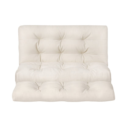 Pillow Floor Lounge Sofa Bed 2 Seater - Leather White