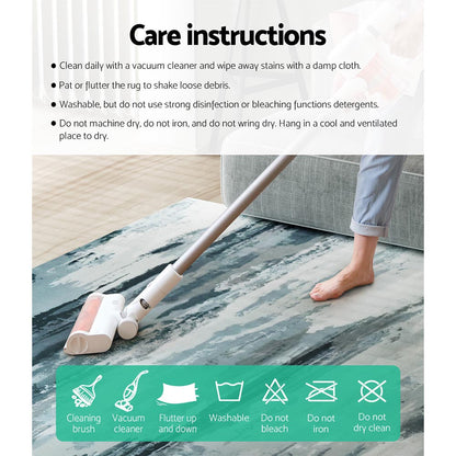 200x290cm Area Rug Washable Mat Large Carpet Soft Short Pile Poca