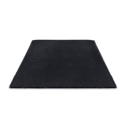 140x200cm Plush Area Shaggy Rug Living Room Bedroom Carpet Black