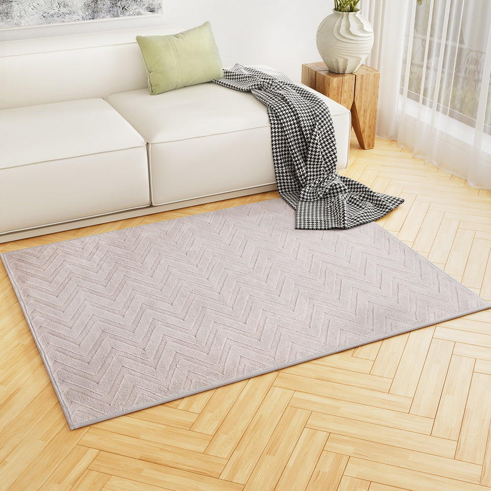 120x160cm Area Rug Washable Mat Large Carpet Microfiber Ripple