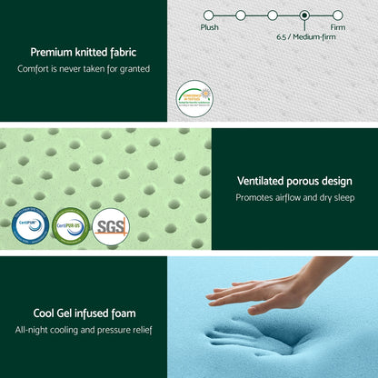 Pure Series Memory Foam Mattress Green Tea Foam 20cm Thick - Double