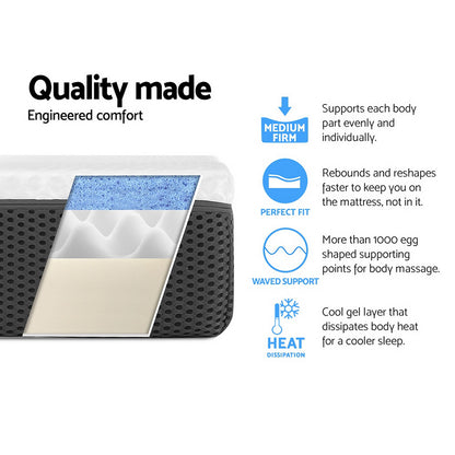 Mona Series Memory Foam Cool Gel Non Spring 21cm Thick - Double