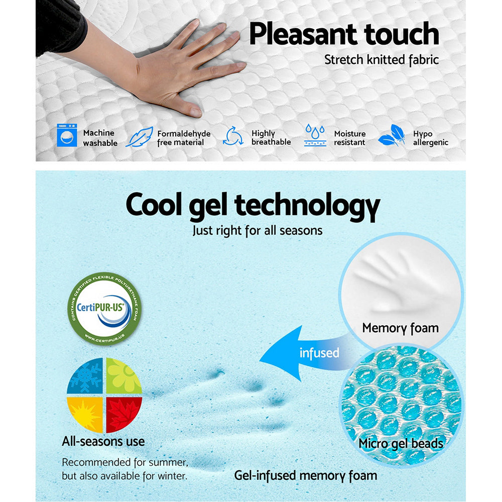 Mona Series Memory Foam Cool Gel Non Spring 21cm Thick - Single