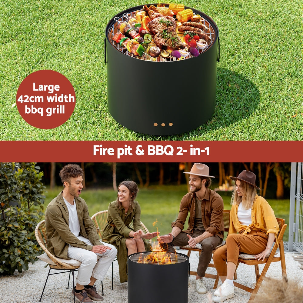 Outdoor Fire Pit BBQ Portable Deep Bowl Fireplace