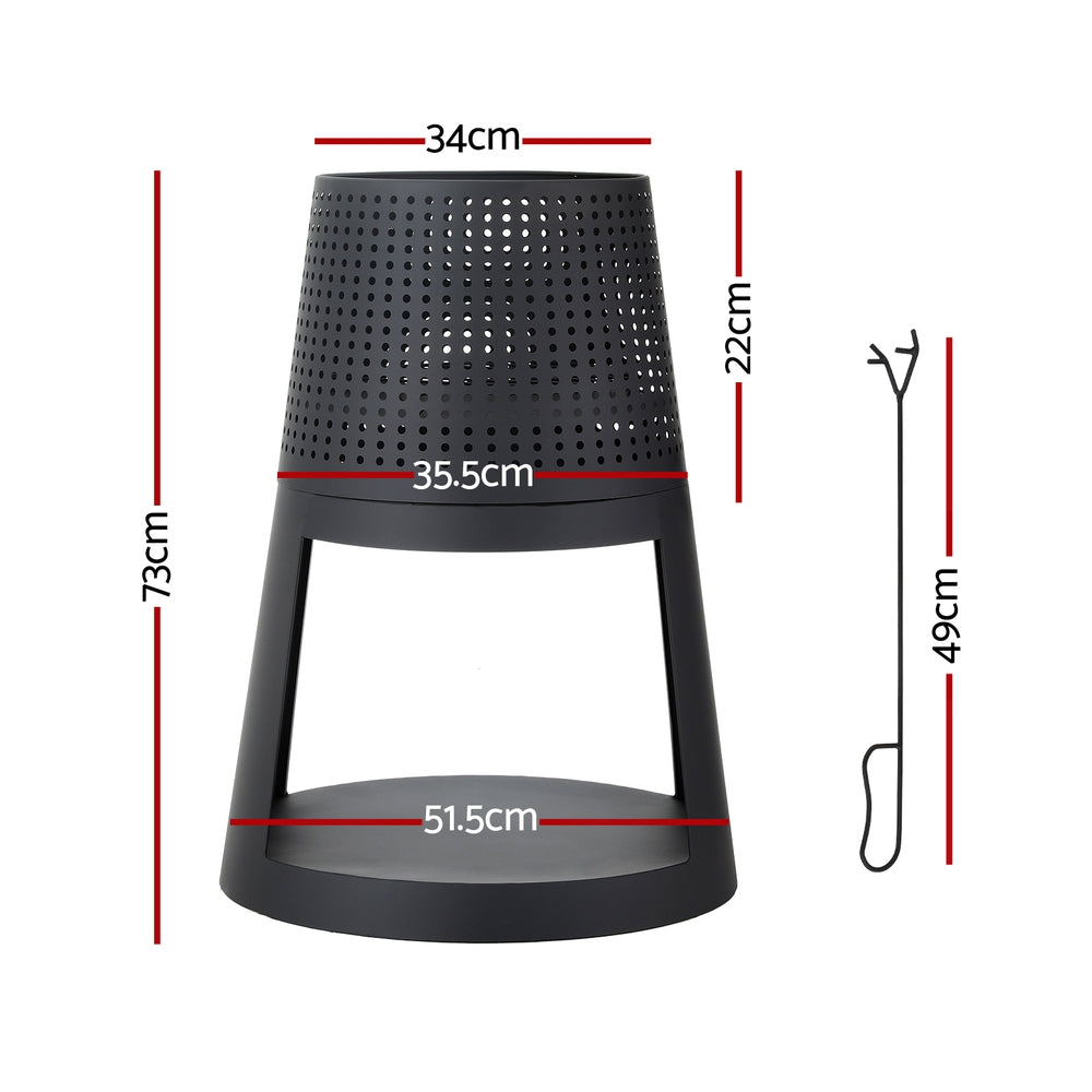 Outdoor Fire Pit Deep Bowl Iron Fireplace