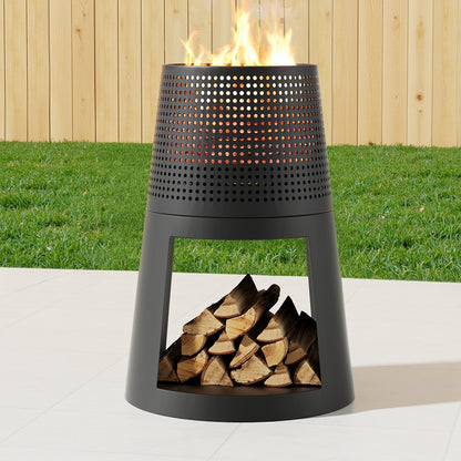 Outdoor Fire Pit Deep Bowl Iron Fireplace