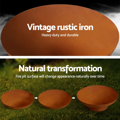 Fire Pit Iron Bowl 80cm Outdoor Patio Fireplace