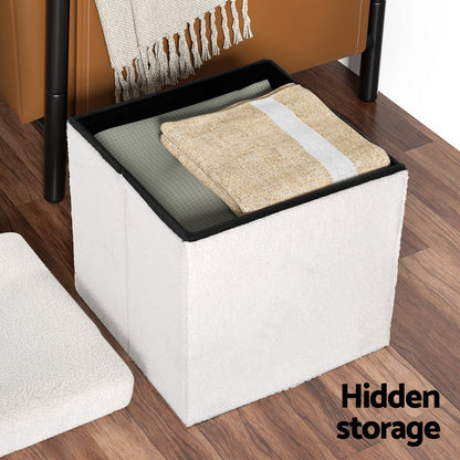 Ottoman Storage Foot Stool Vanity Square - Teddy
