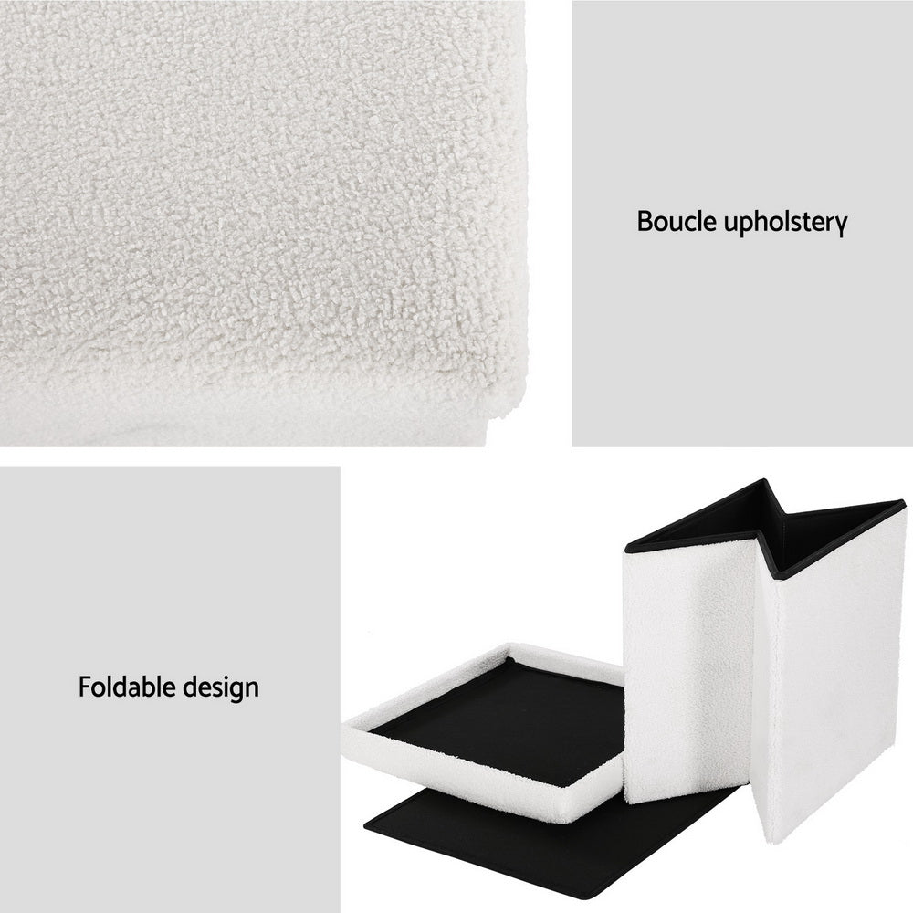 Ottoman Storage Foot Stool Vanity Square - Teddy