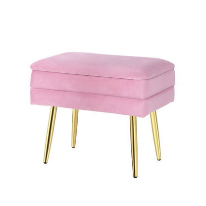 Ottoman Storage Foot Stool Vanity Velvet - Pink