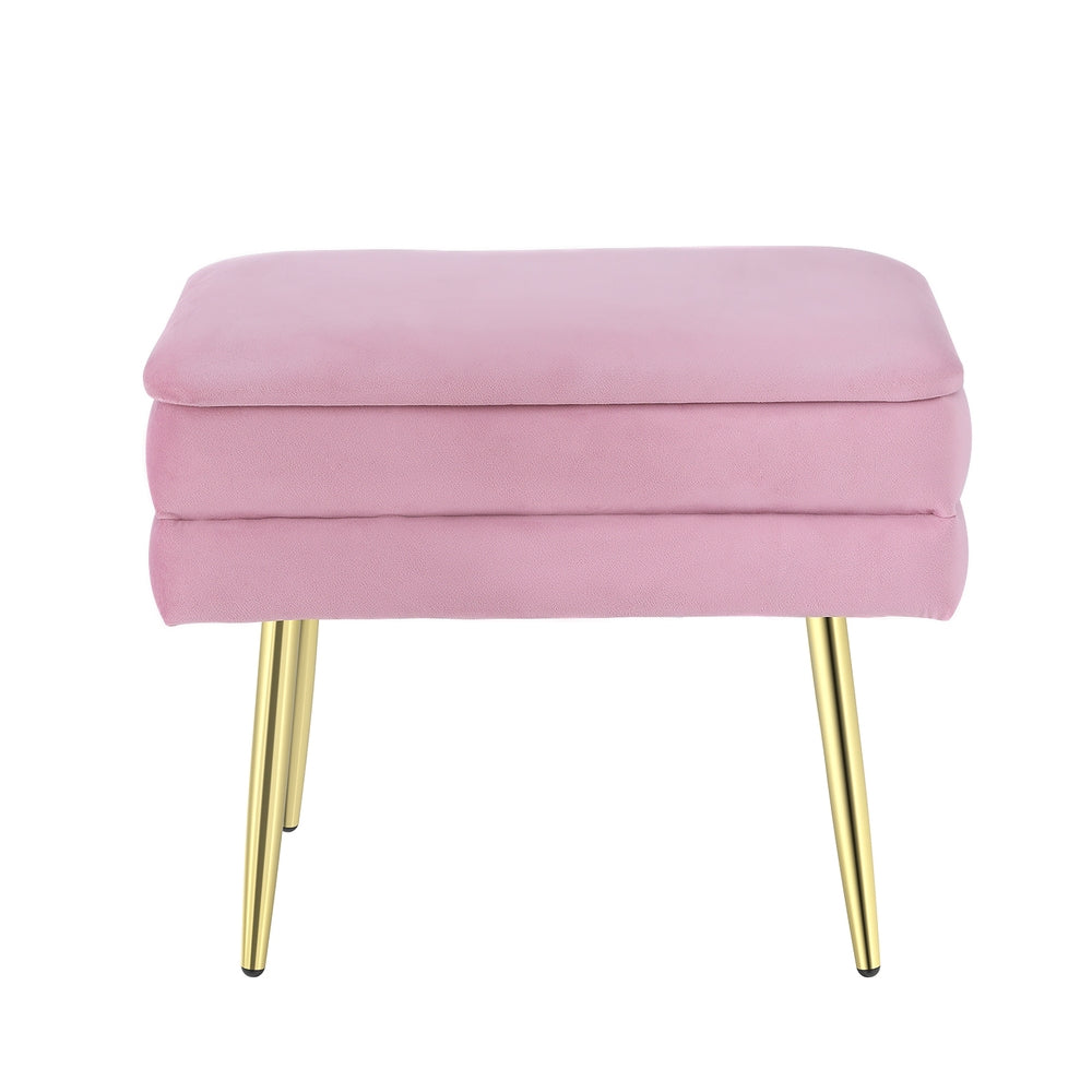 Ottoman Storage Foot Stool Vanity Velvet - Pink